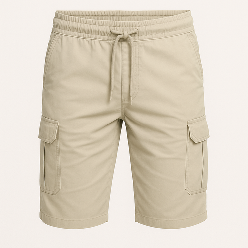 Bermuda Cargo Masculina em Sarja Bege