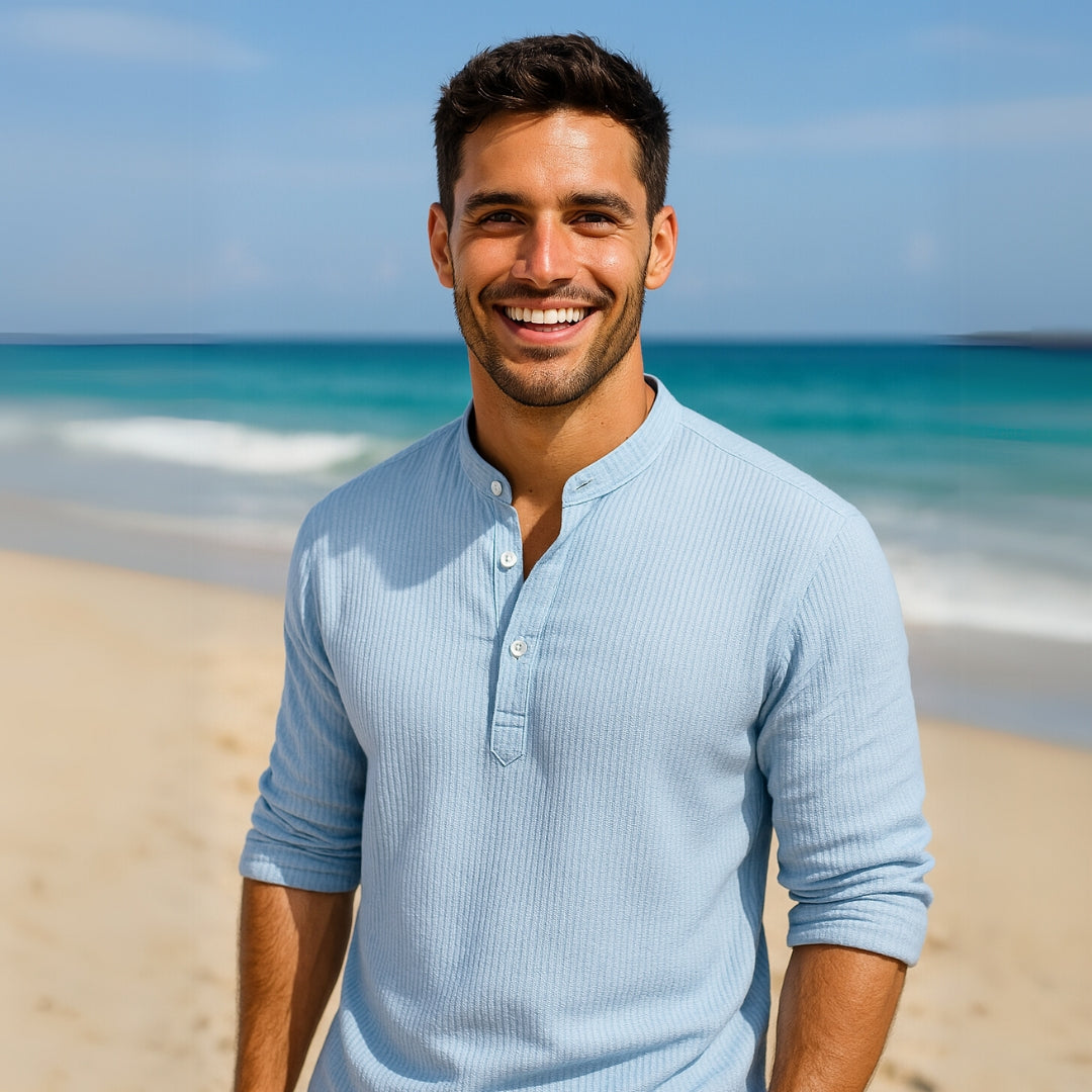 Camisa Masculina Gola Mandarim